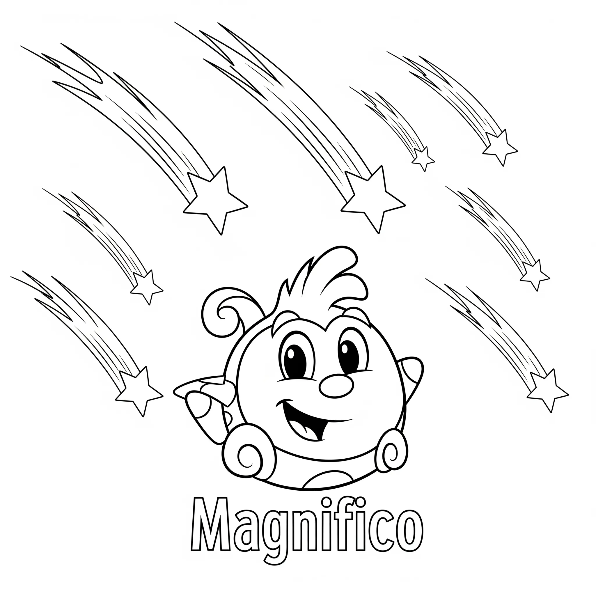 coloriage Magnifico avec des étoiles filantes pour primaire