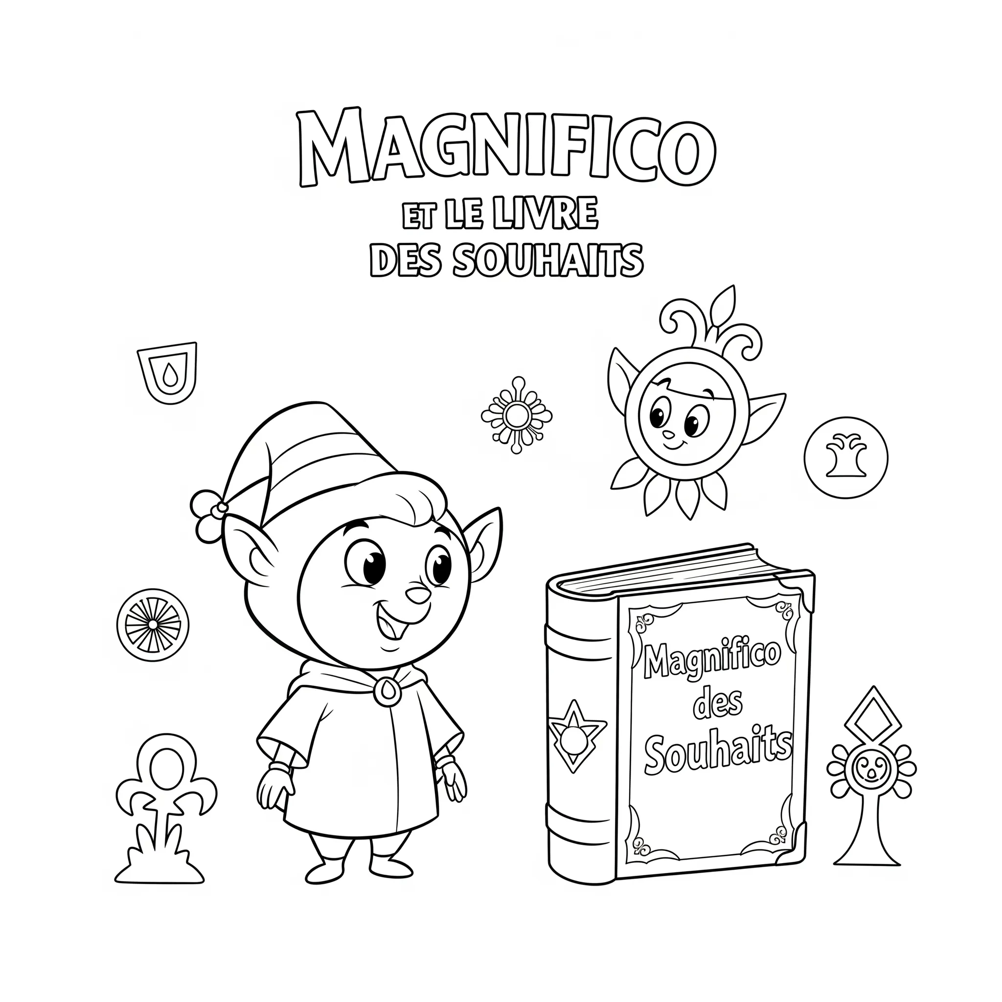 coloriage Magnifico et le Livre des Souhaits pour enfant de à imprimer