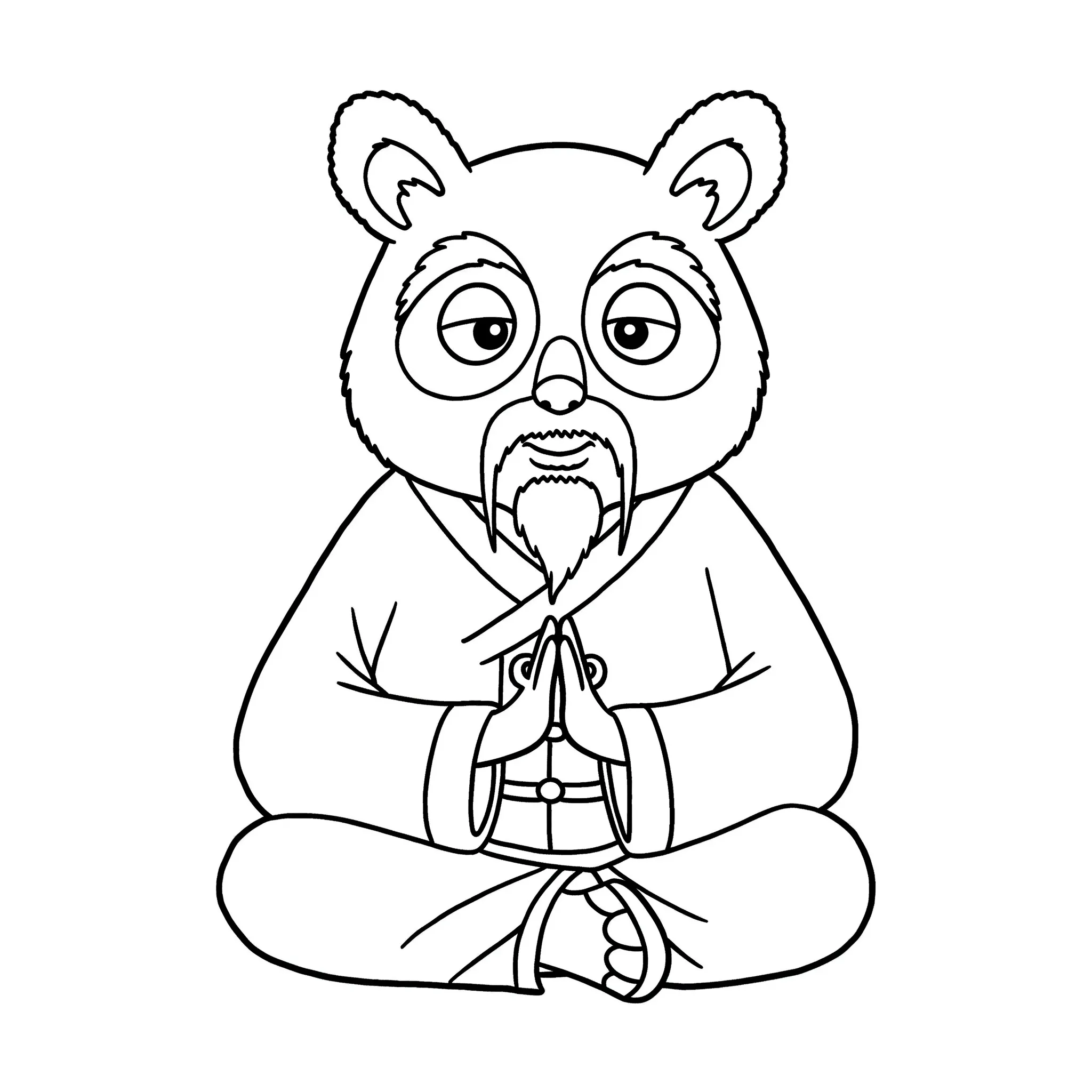 coloriage Maître Shifu méditant à imprimer pour enfant de 2 ans