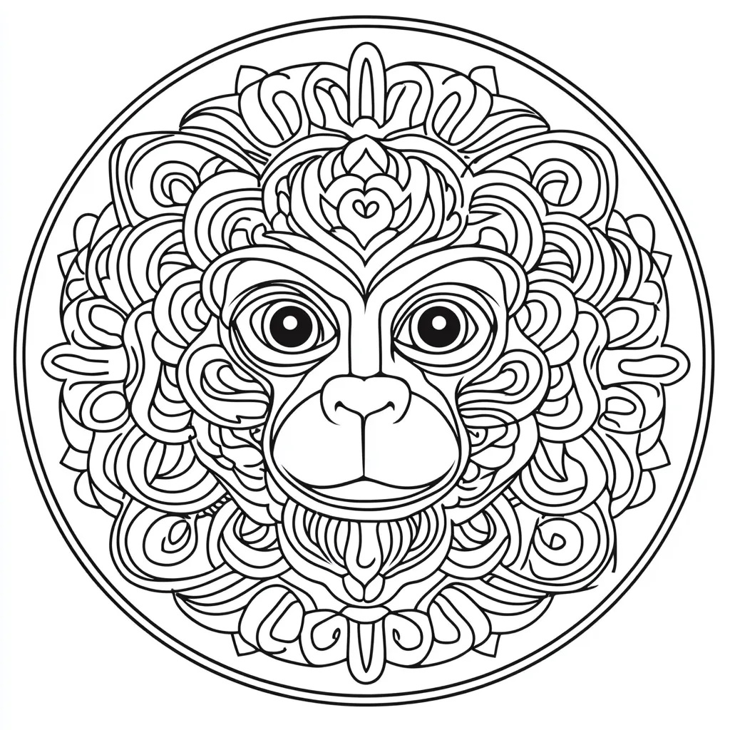 coloriage Mandala Animaux à imprimer kawaii