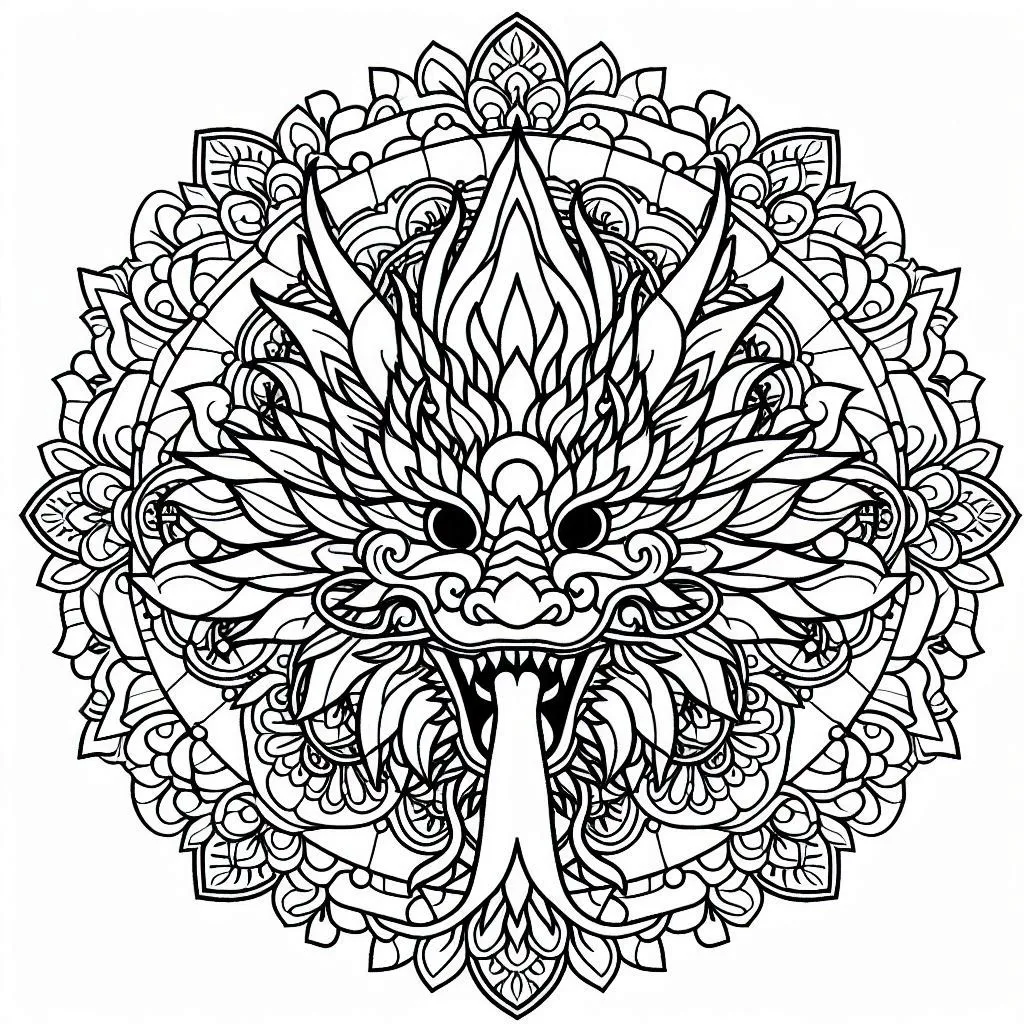 image de coloriage Mandala animaux pour enfant