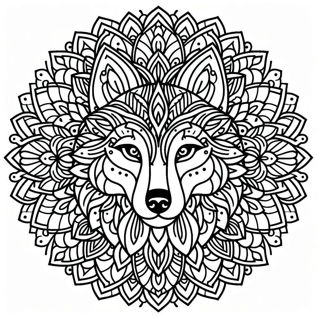 coloriage Mandala animaux pour enfant de 3 ans