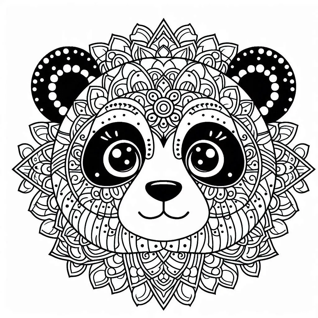 image de coloriage Mandala animaux pour enfant 1