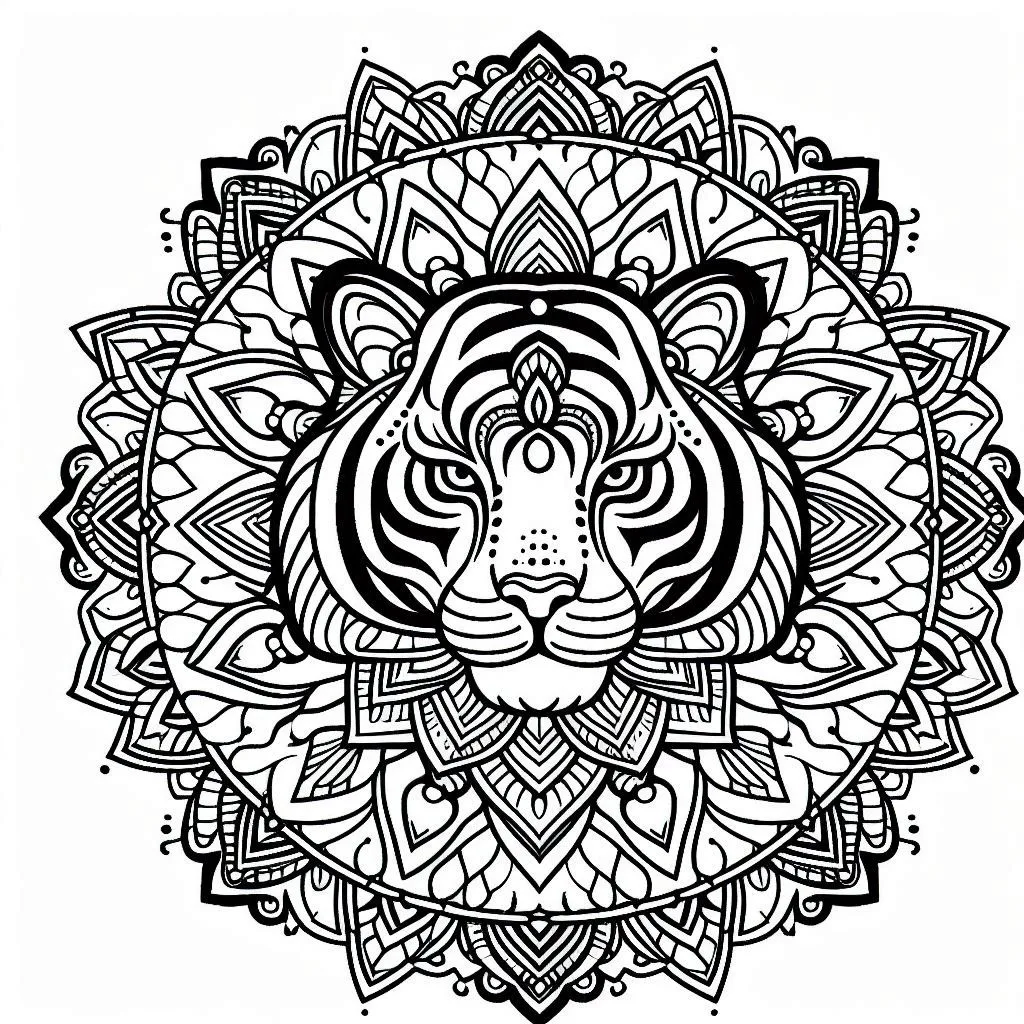 coloriage Mandala animaux educatif pour enfant 1