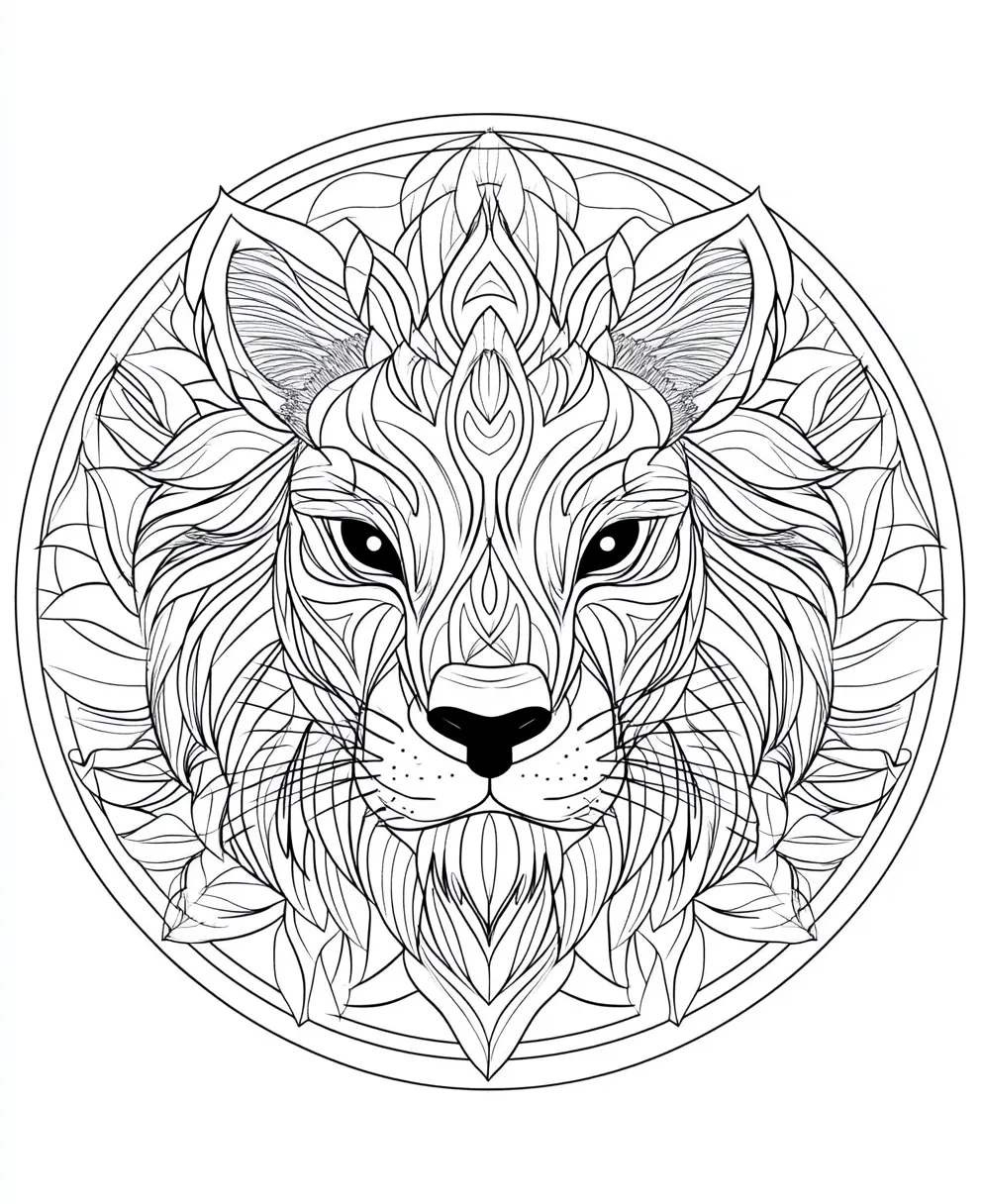 image de coloriage Mandala animaux pour enfant 2