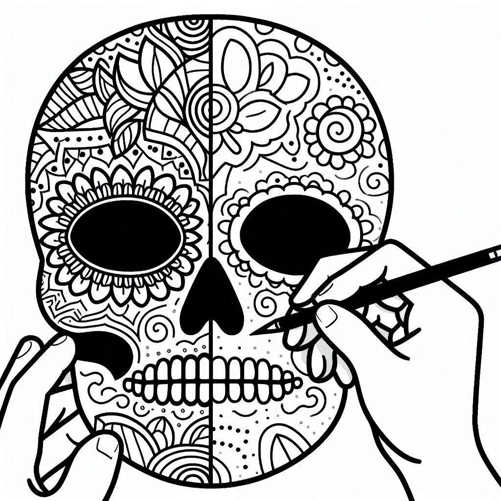 coloriage Masque Halloween à imprimer pour enfant de 6 ans 1