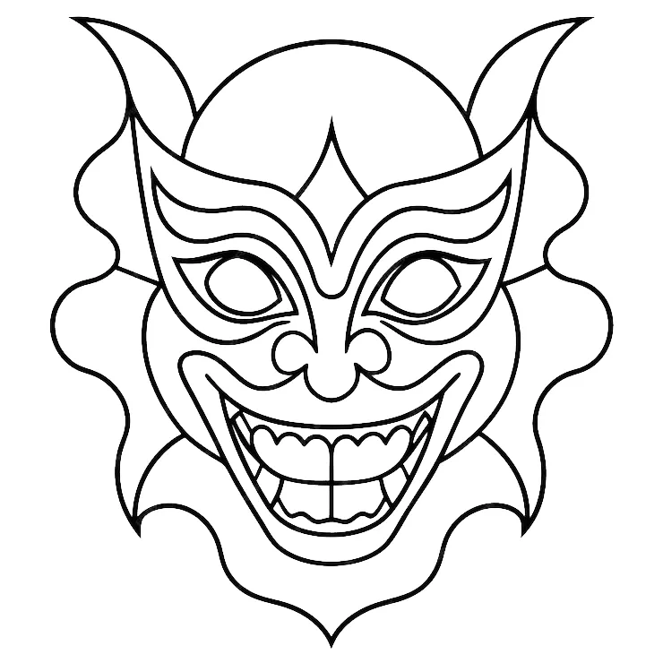 coloriage Masque Halloween a imprimer pour enfant de 4 ans