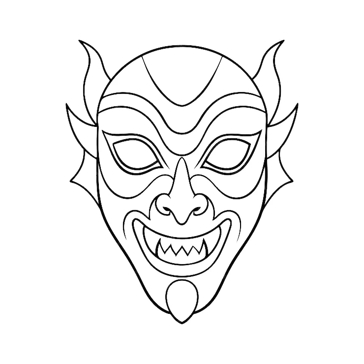 coloriage Masque Halloween a imprimer pour enfant de 4 ans 1