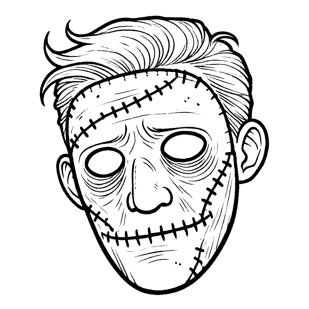 coloriage Masque Halloween gratuit pour enfants 1