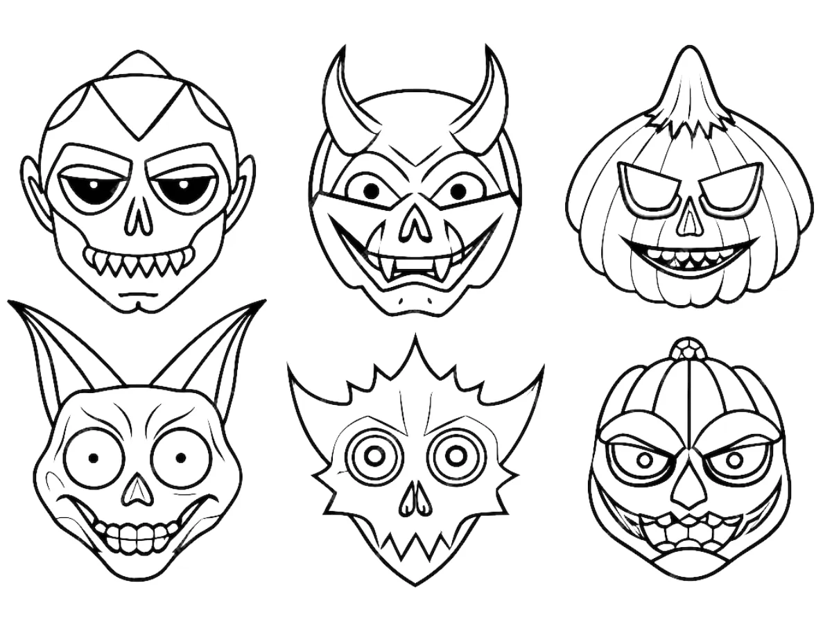 coloriage Masque Halloween et decoupage