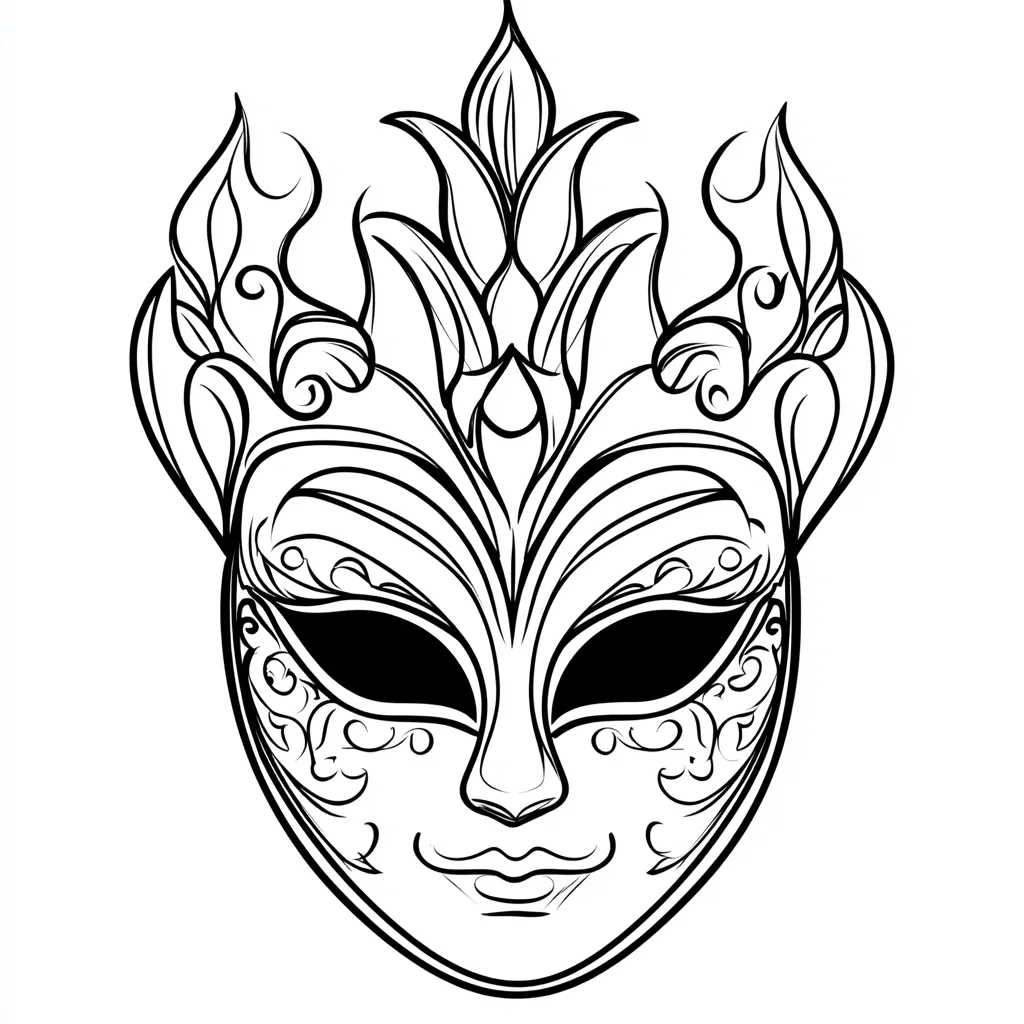 coloriage Masque Halloween educatif pour enfant