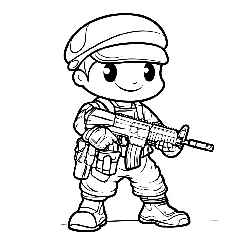 coloriage Militaire pour enfants à télécharger