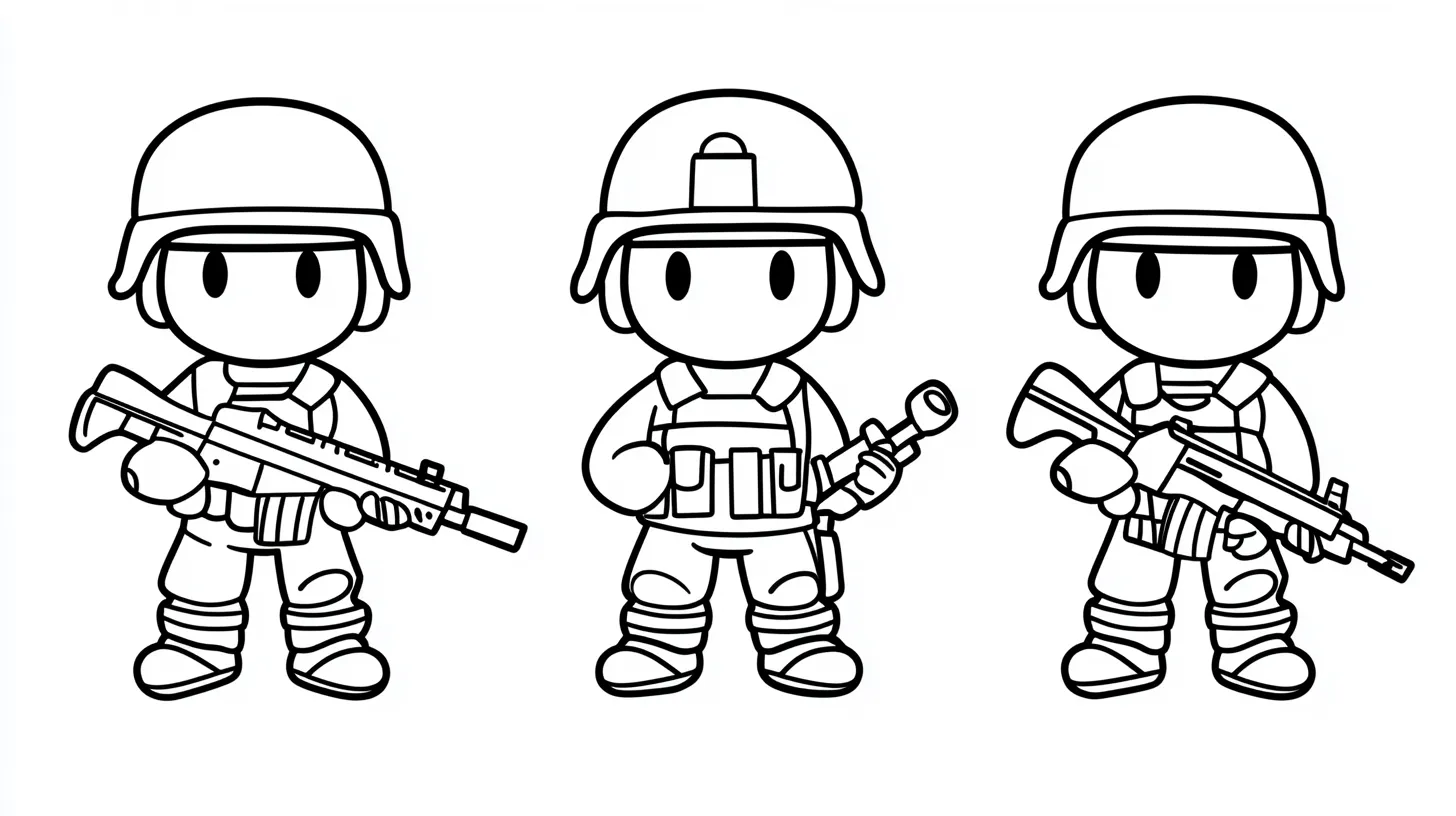 coloriage Militaire pour enfant de 6 ans