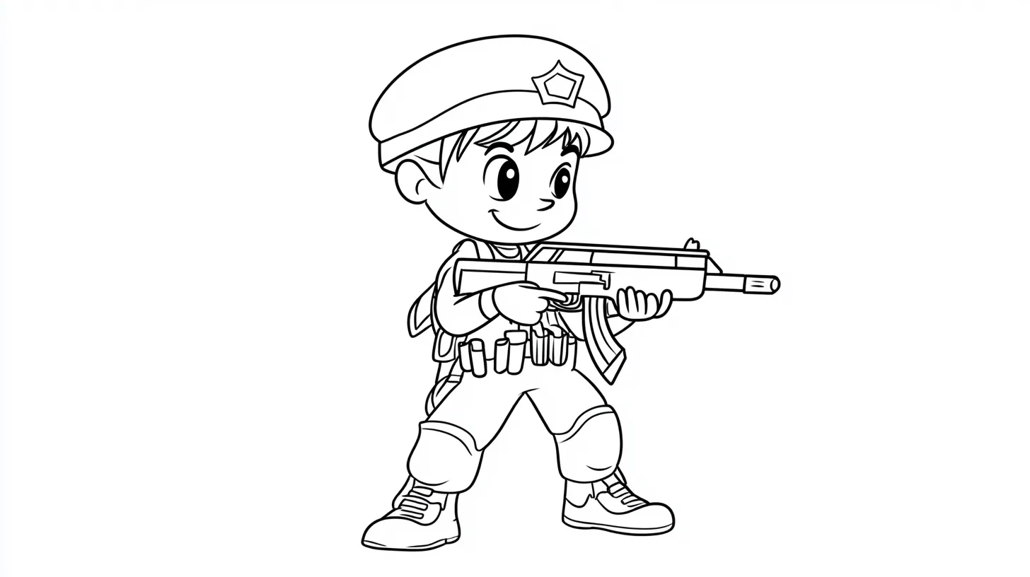 coloriage Militaire et decoupage a imprimer gratuit