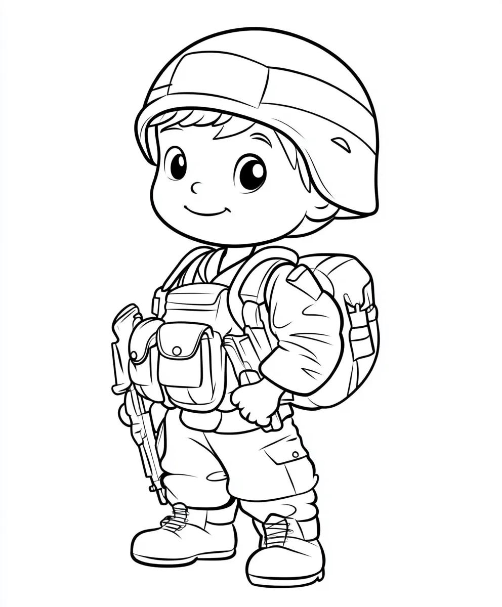 coloriage Militaire a dessiner et imprimer