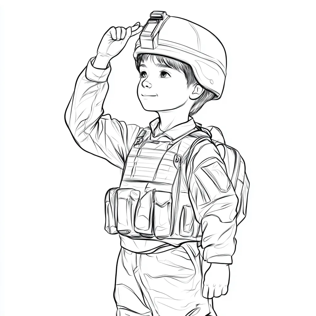 coloriage Militaire pour enfants