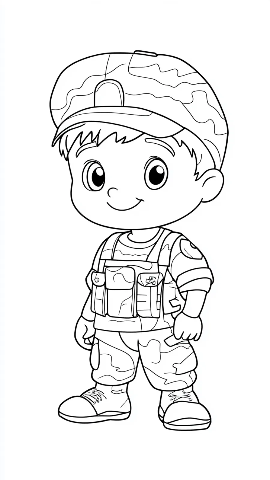 coloriage Militaire à imprimer kawaii