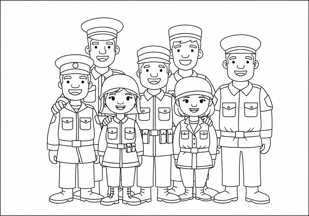 coloriage Militaire updated pour enfant de 3 ans 1