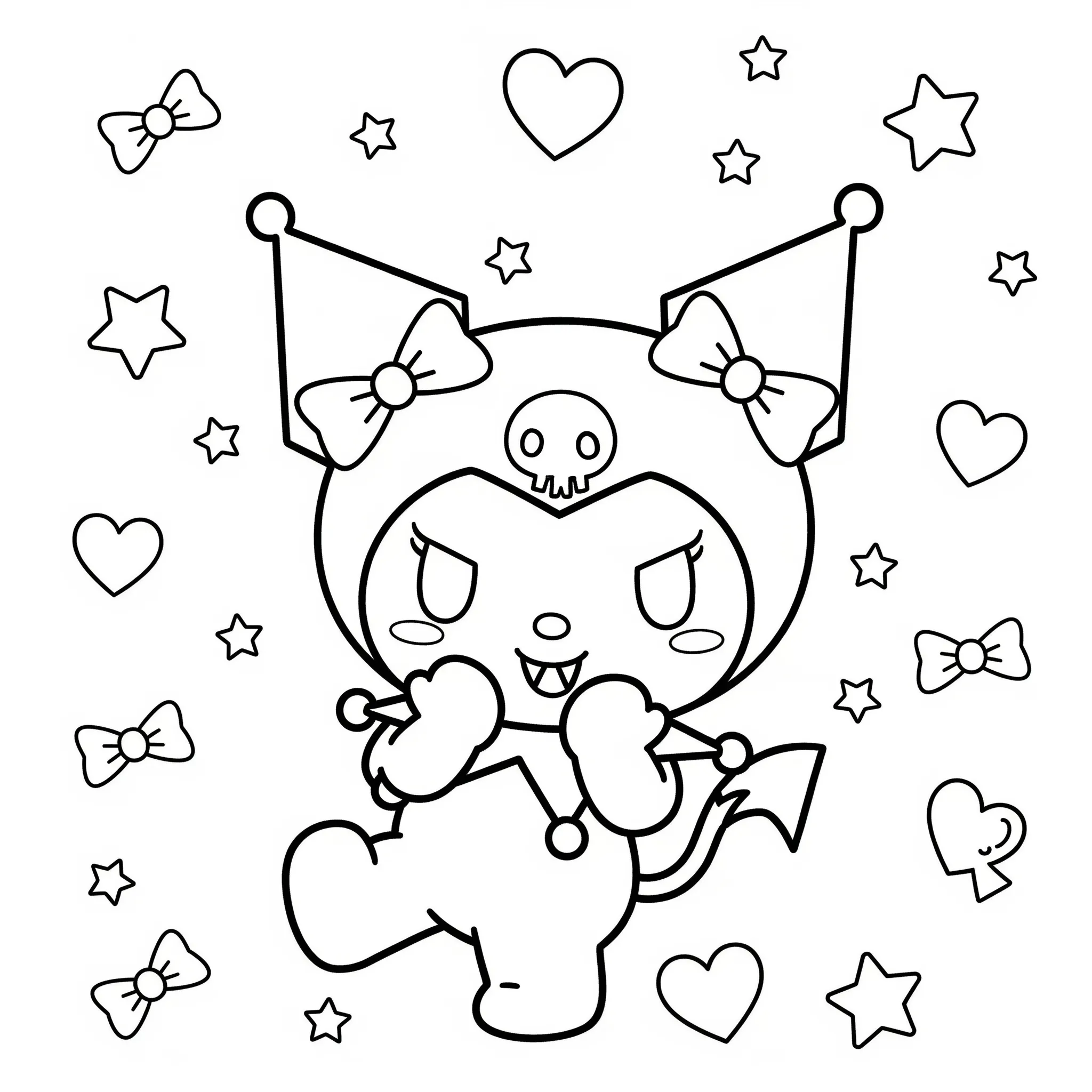 coloriage Motifs de Kuromi pour enfant gratuit