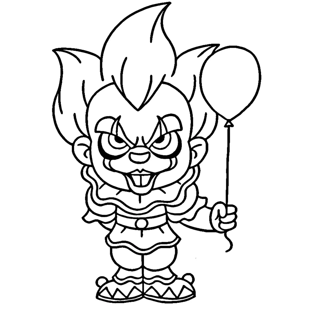 coloriage Pennywise à imprimer pdf gratuit 1