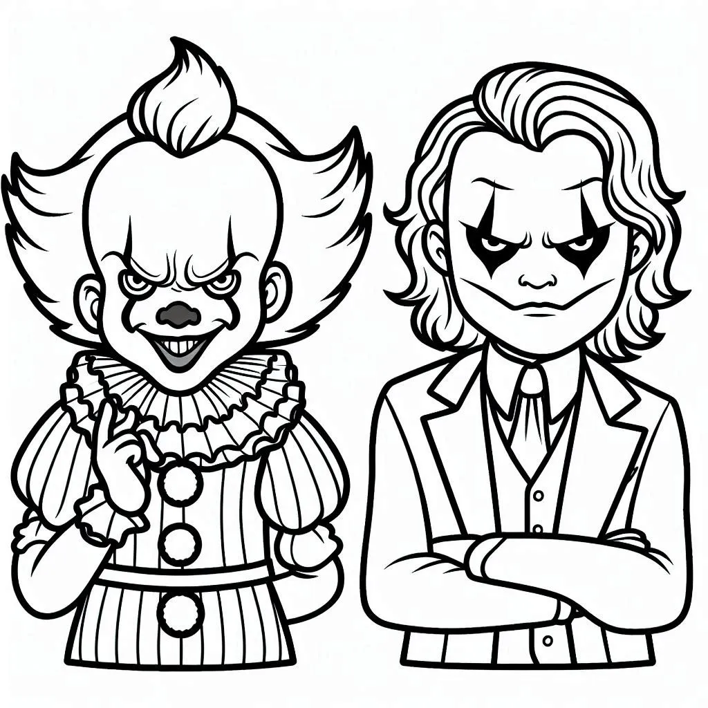 coloriage Pennywise à imprimer pour enfant de 9 ans