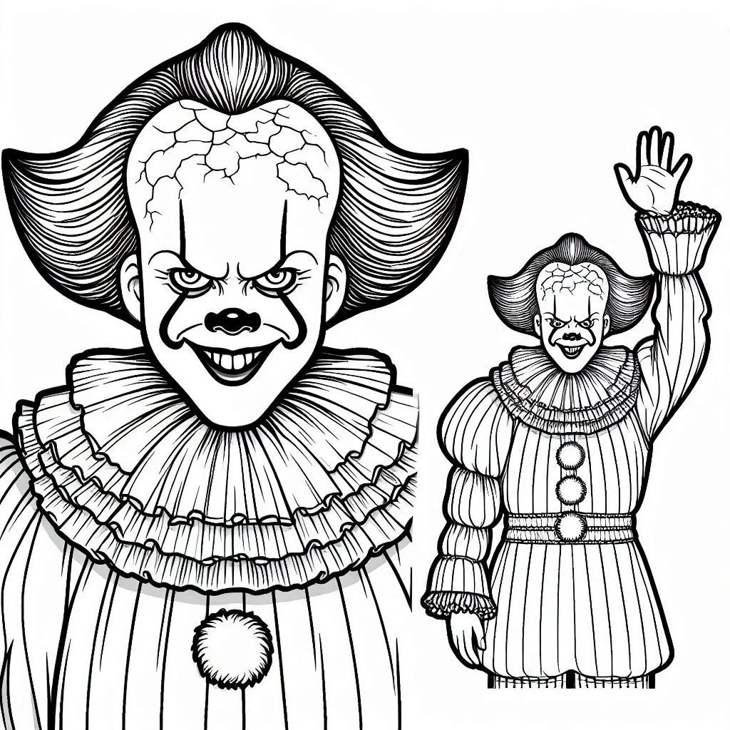 coloriage Pennywise pour enfant de 6 ans