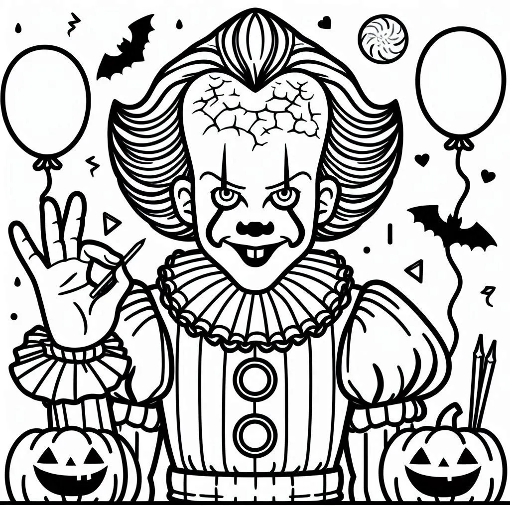 coloriage Pennywise pour enfant à imprimer 1