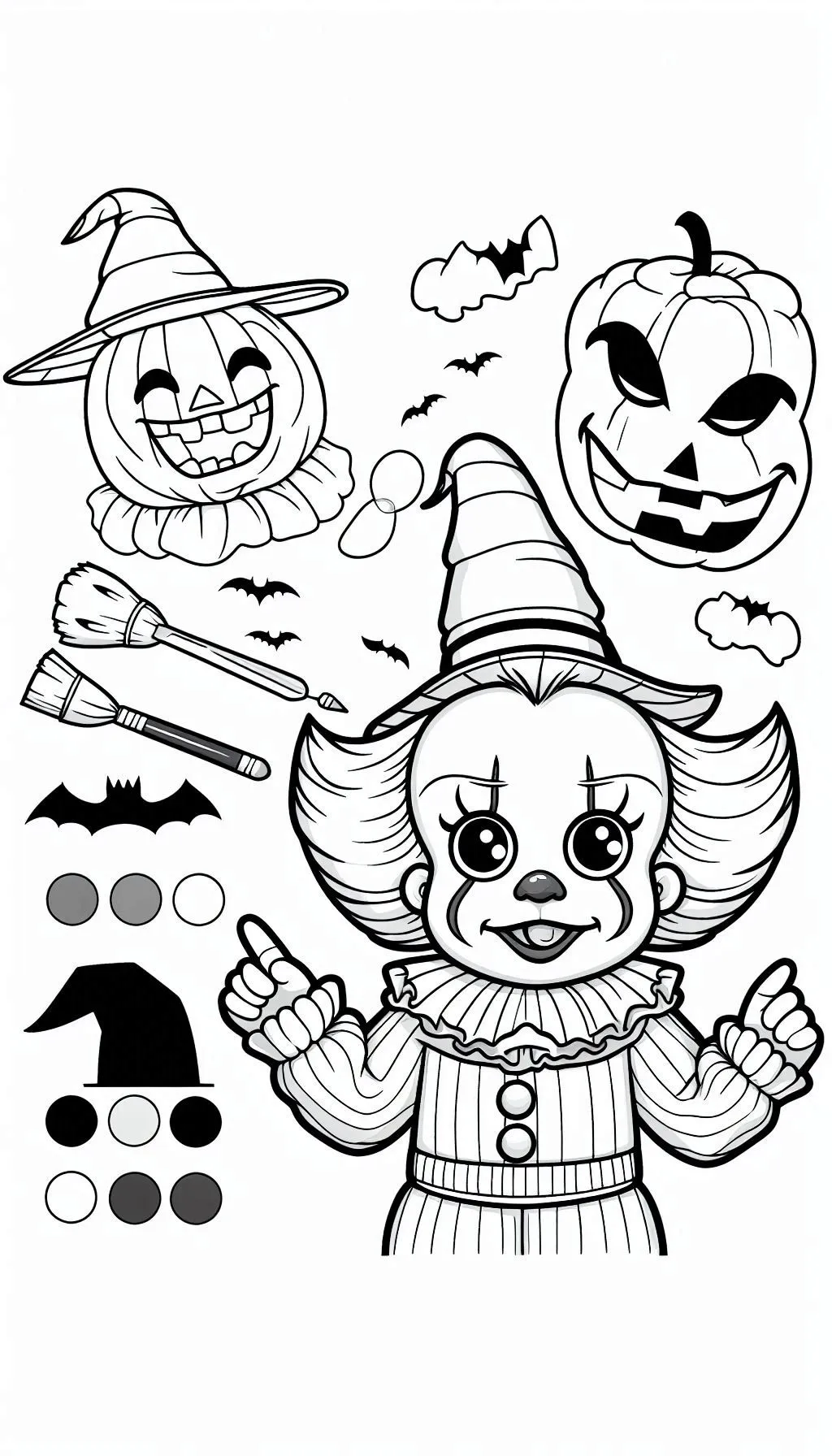 coloriage Pennywise à imprimer pour enfant de 3 ans