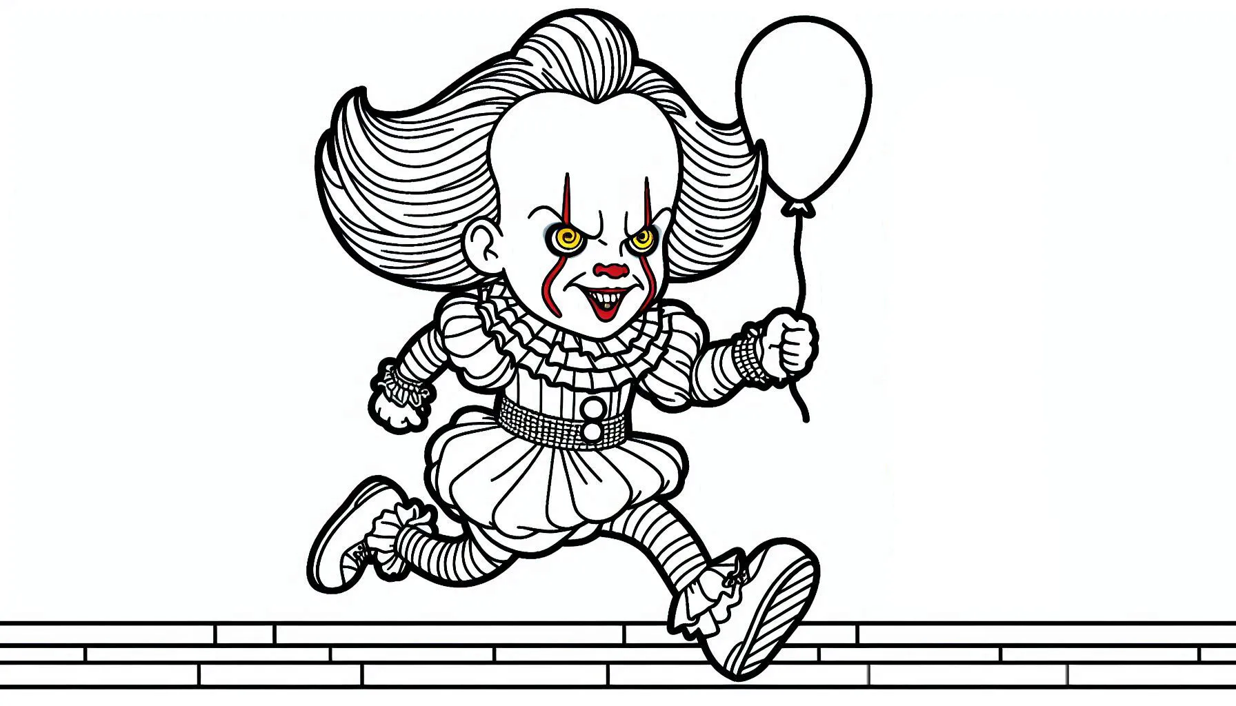 coloriage Pennywise à imprimer pour enfant de 7 ans 1