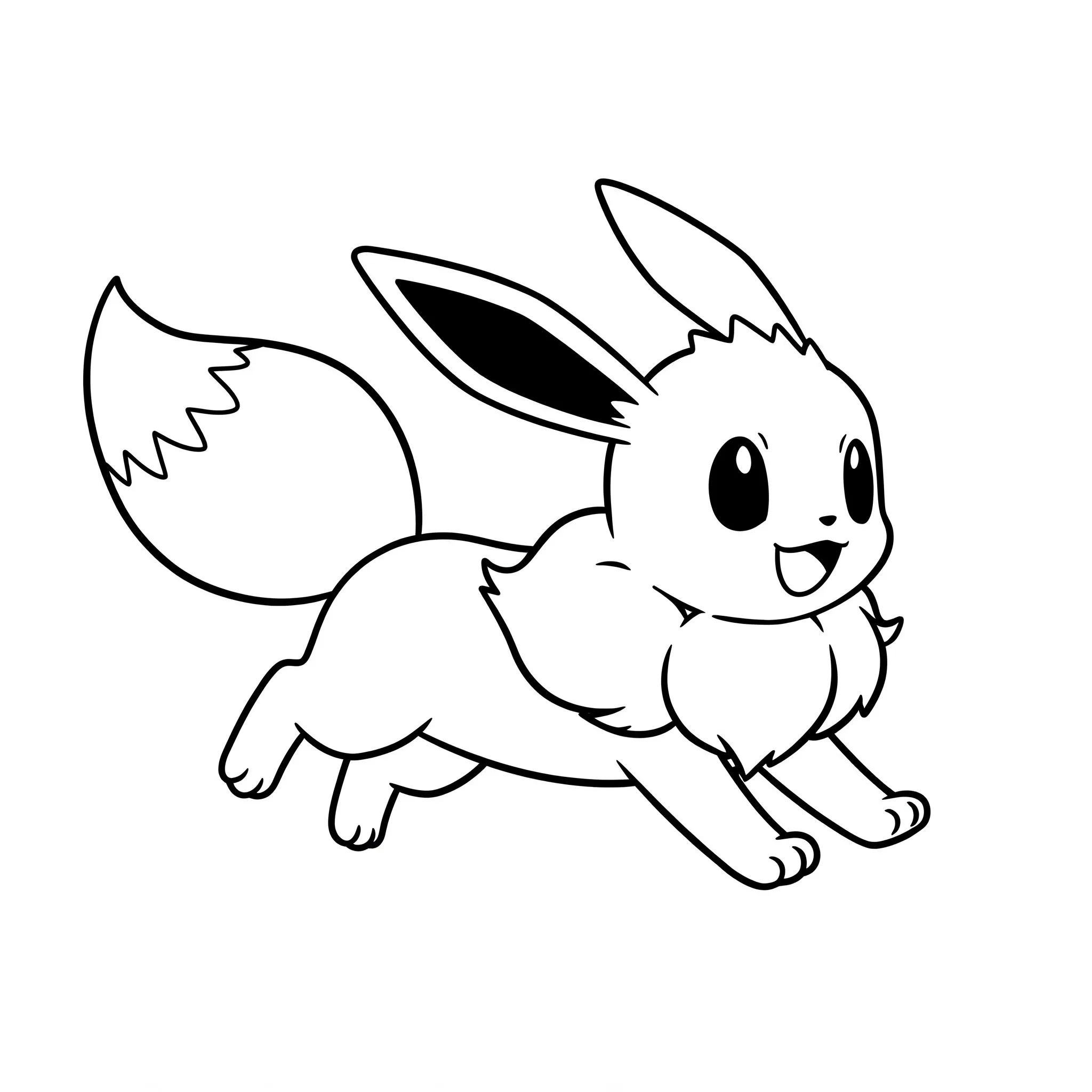 coloriage Petit Évoli qui court et dessins