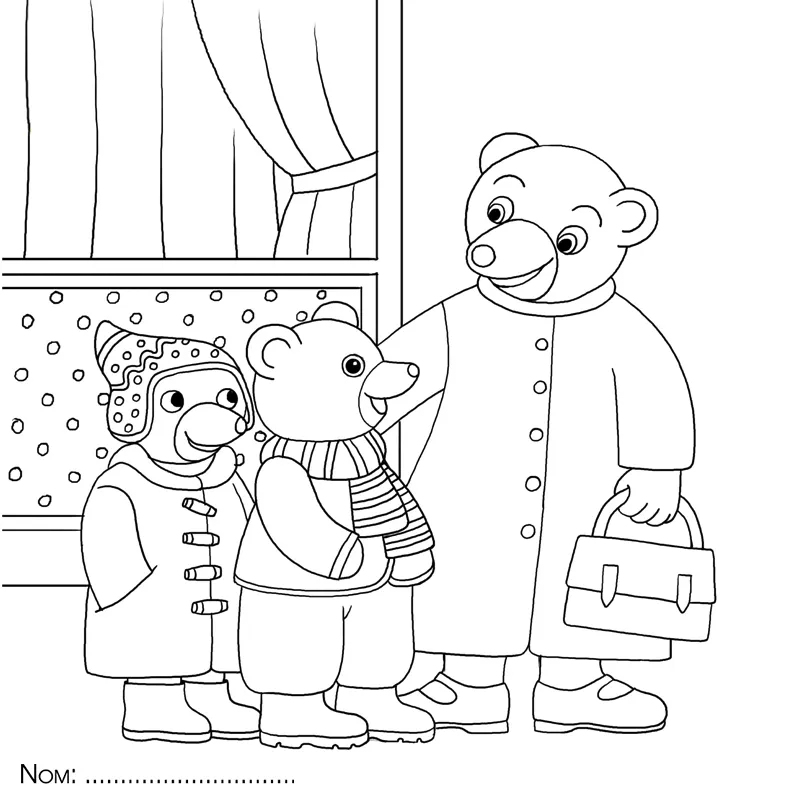 coloriage Petit Ours Brun pour enfant à imprimer