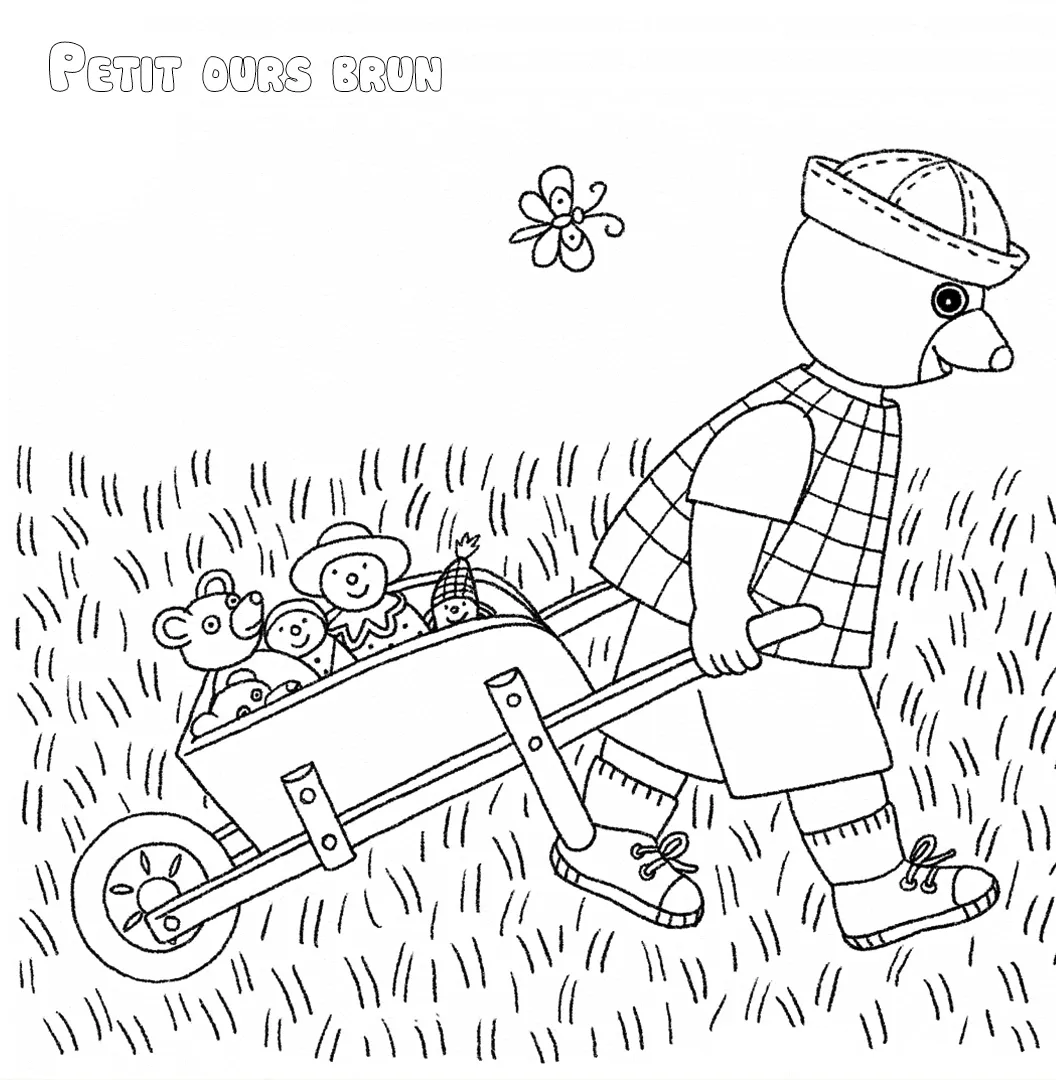 coloriage Petit Ours Brun pour enfants à imprimer