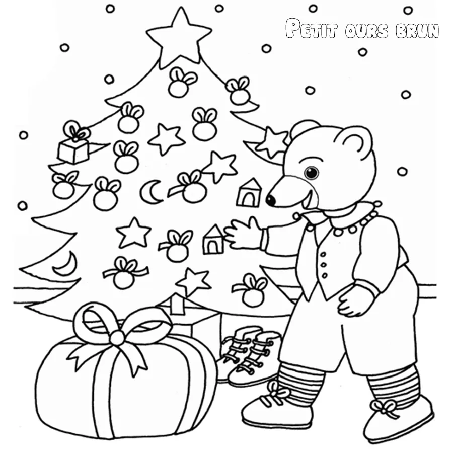 coloriage Petit Ours Brun a dessiner en ligne