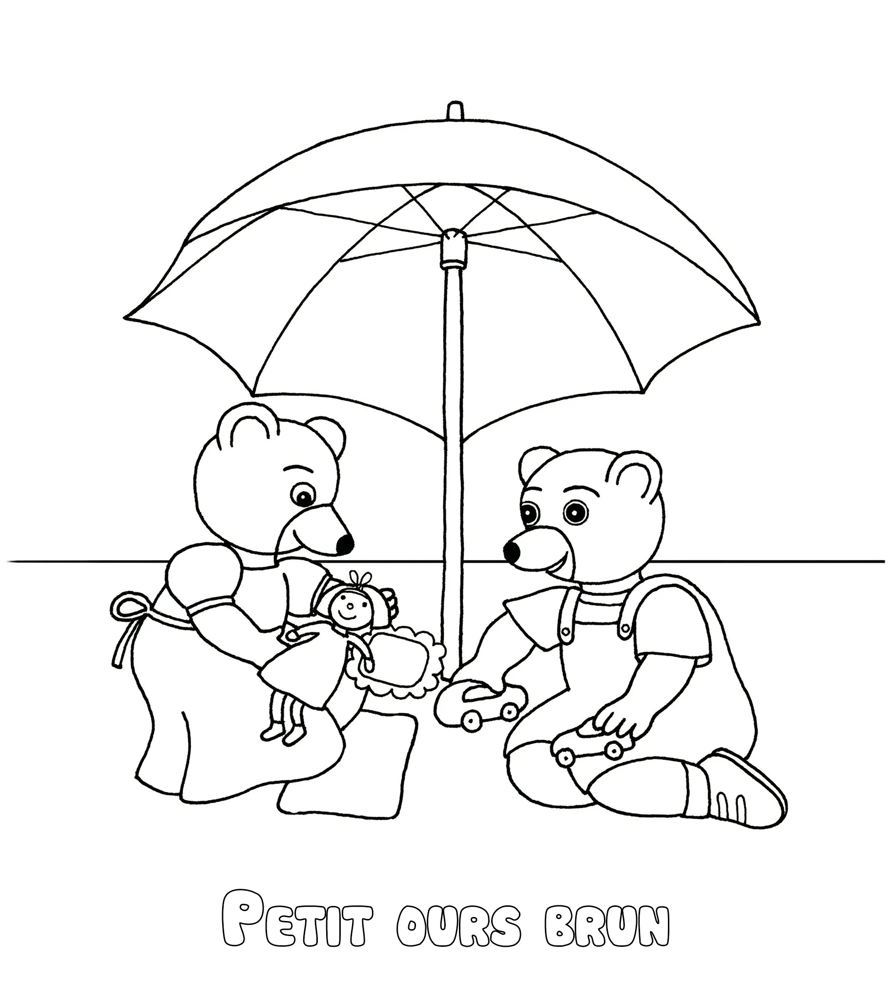 coloriage Petit Ours Brun à imprimer gratuitement