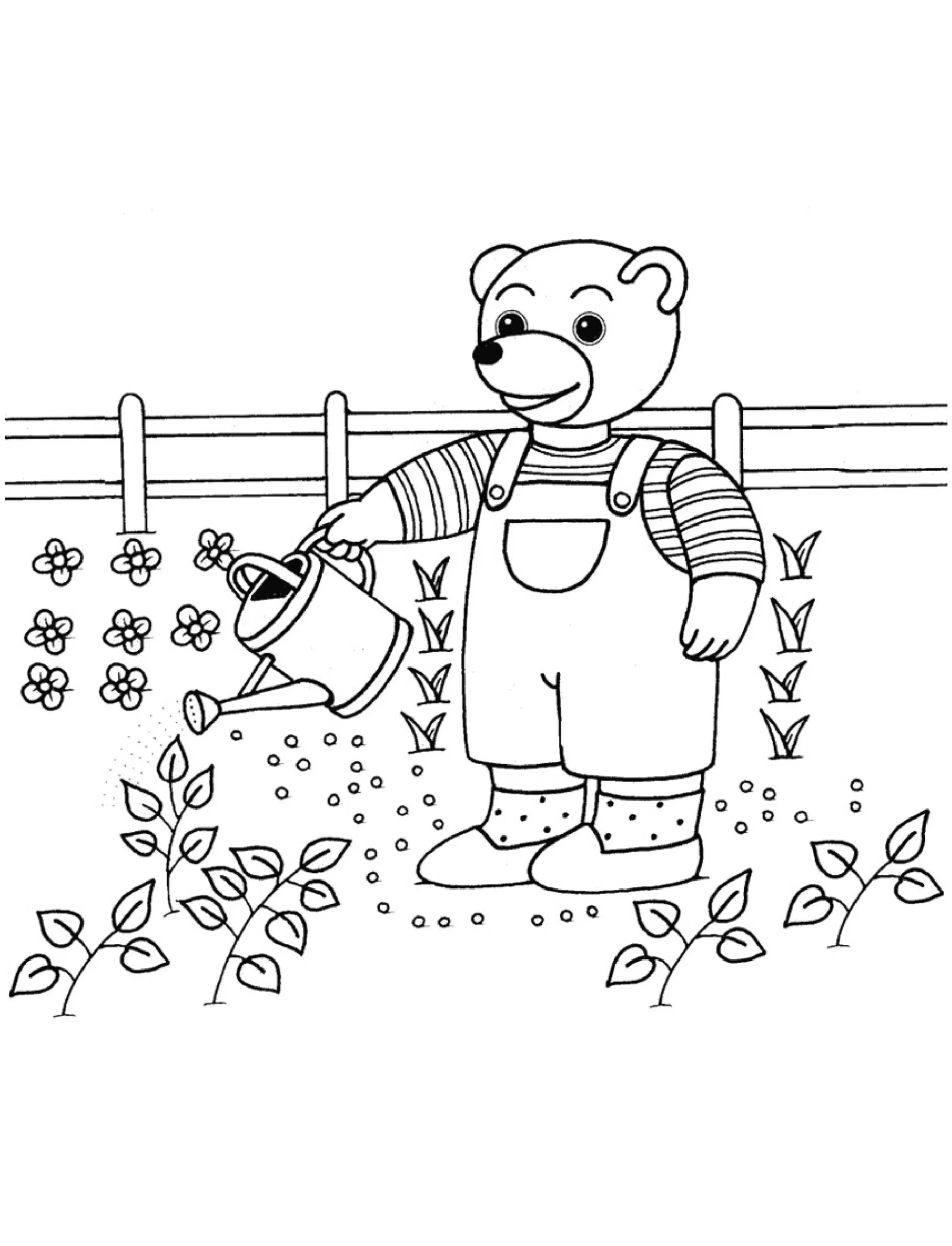 coloriage Petit Ours Brun pour enfant de 2 ans