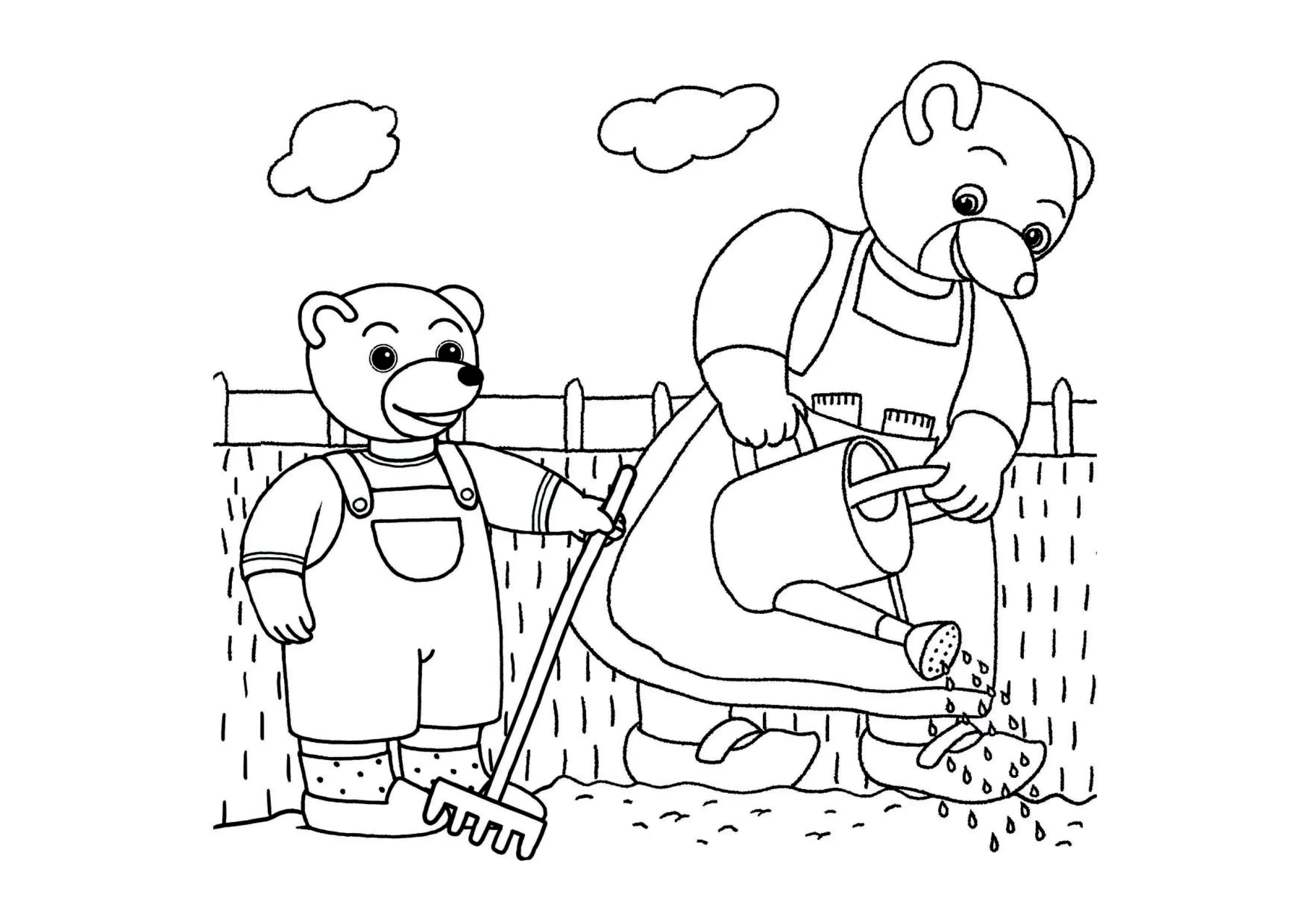 coloriage Petit Ours Brun pour enfant de 4 ans