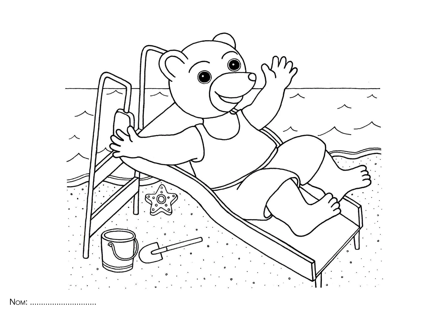 coloriage Petit Ours Brun pour enfants à imprimer 1