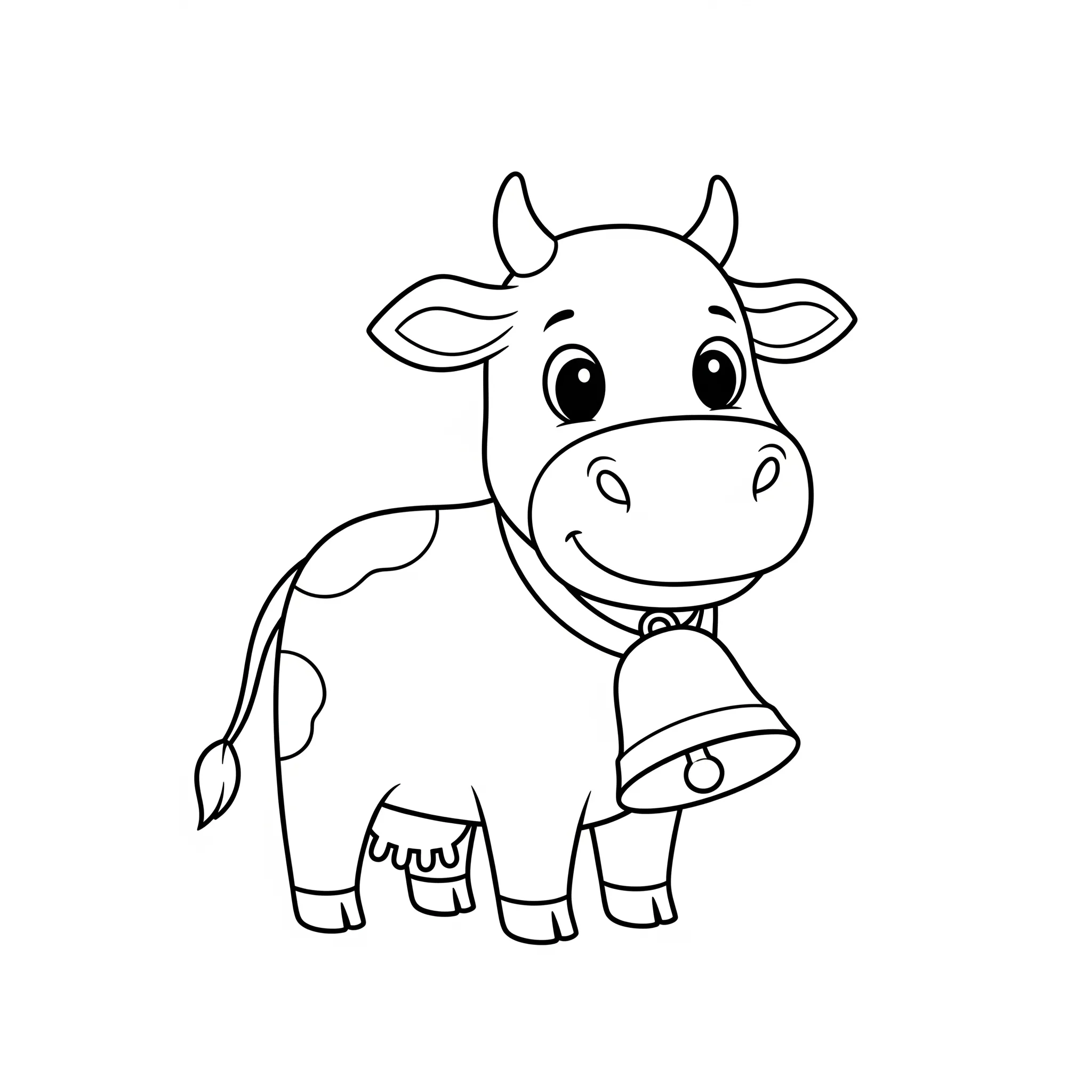 coloriage Petite Vache et sa Cloche a imprimer gratuit