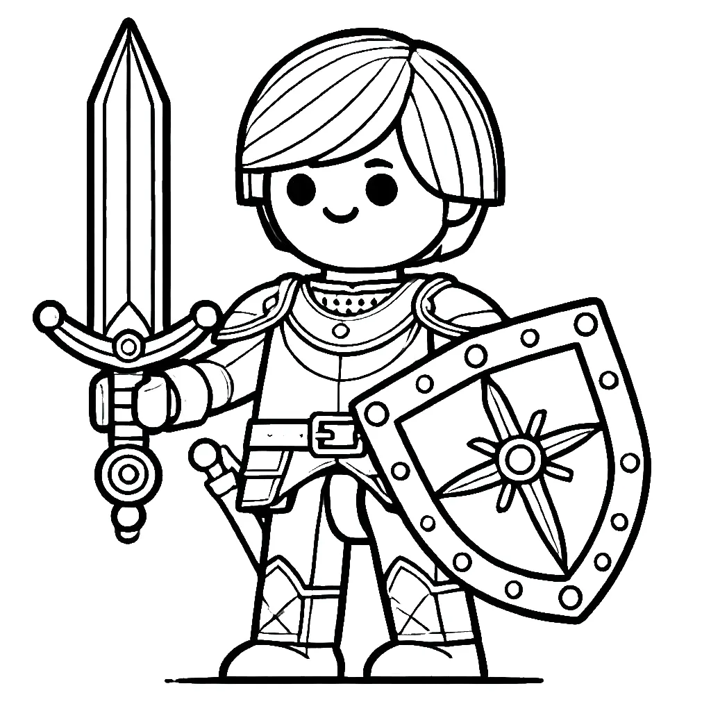 coloriage Playmobil à imprimer pour enfant de 2 ans