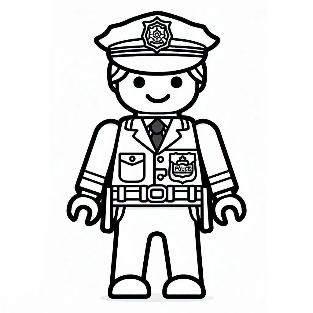 coloriage Playmobil à imprimer pour enfant de 4 ans