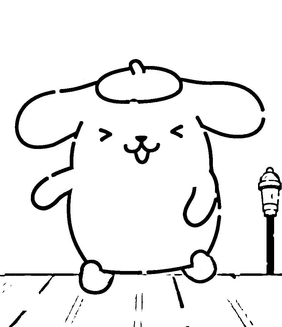 coloriage Pompompurin et apprentissage