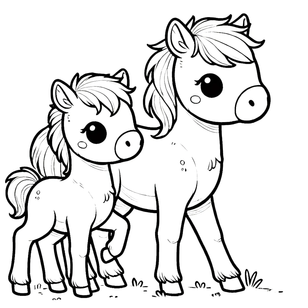 coloriage Poney pour enfants a imprimer gratuit