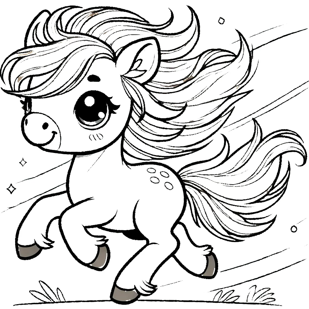 coloriage Poney pour enfant gratuit