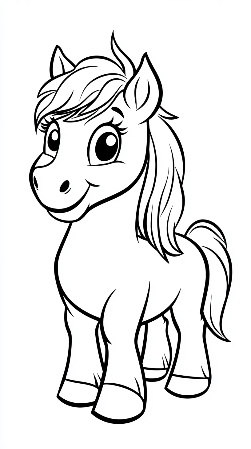 coloriage Poney à imprimer pdf gratuit 1