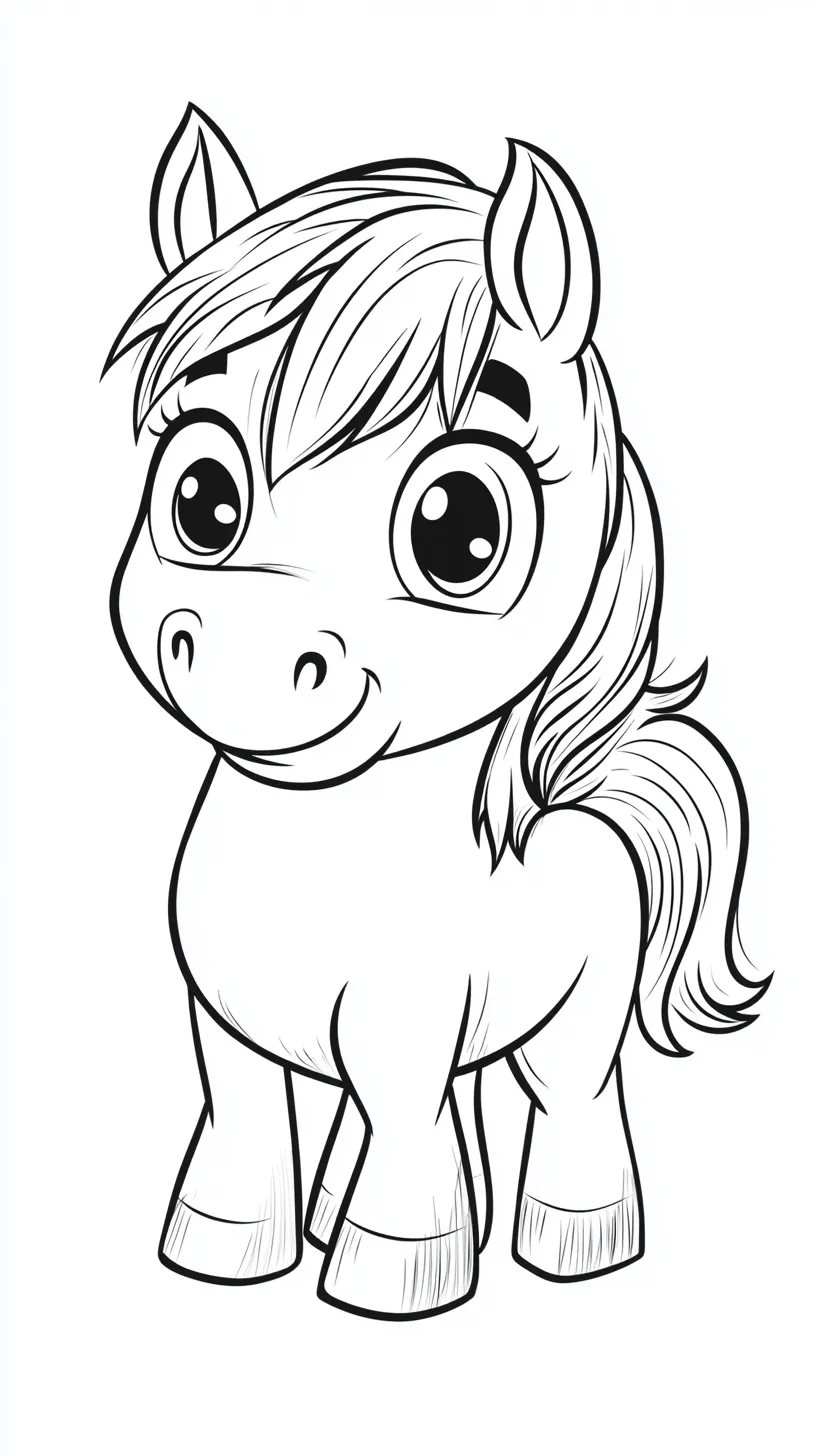 coloriage Poney pour enfant de à imprimer