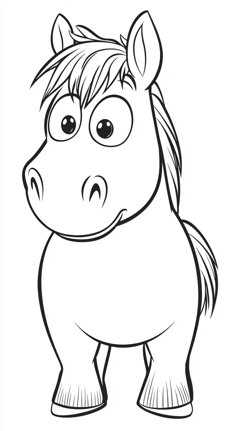 coloriage Poney pour enfant a imprimer gratuit 1