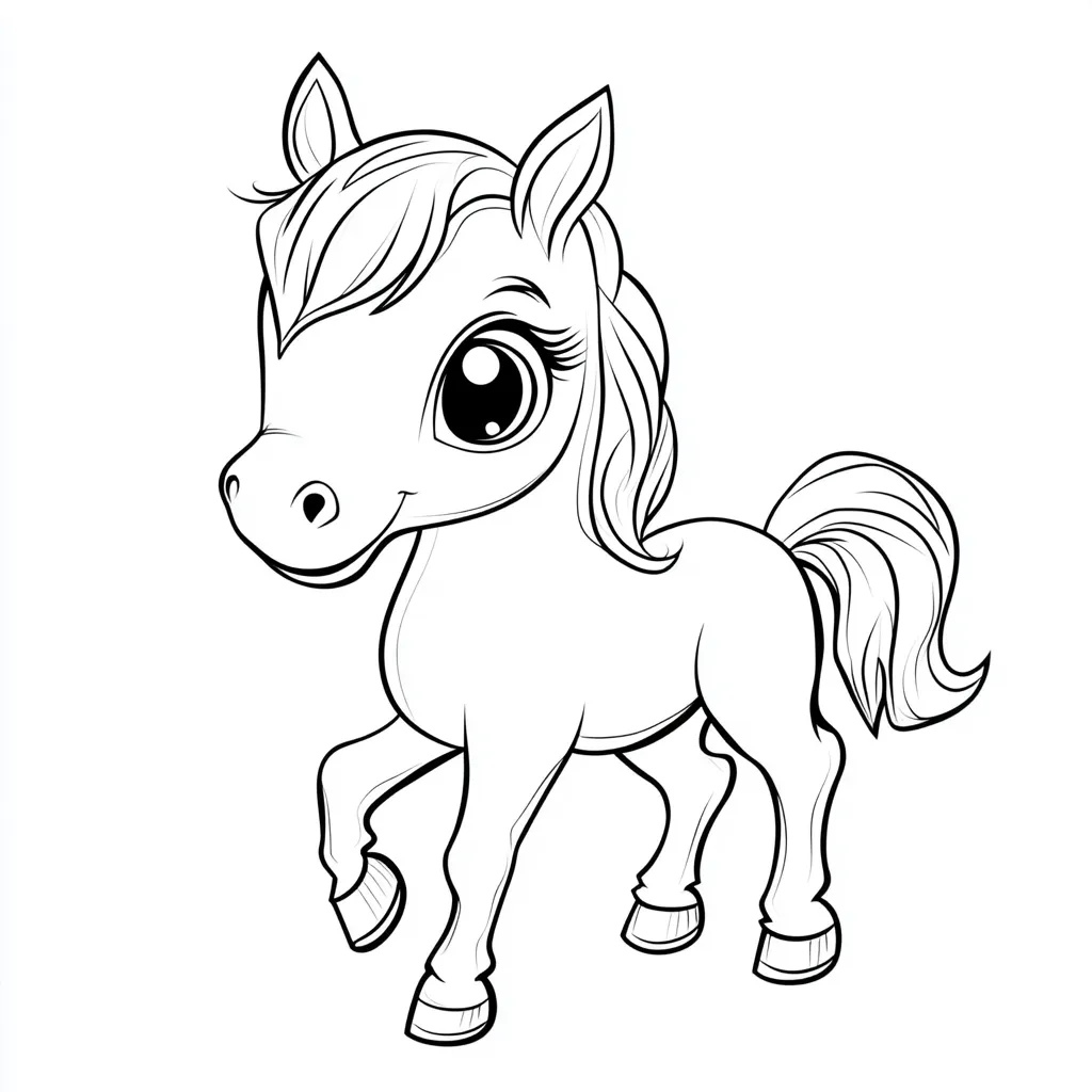 coloriage Poney pour enfants à imprimer