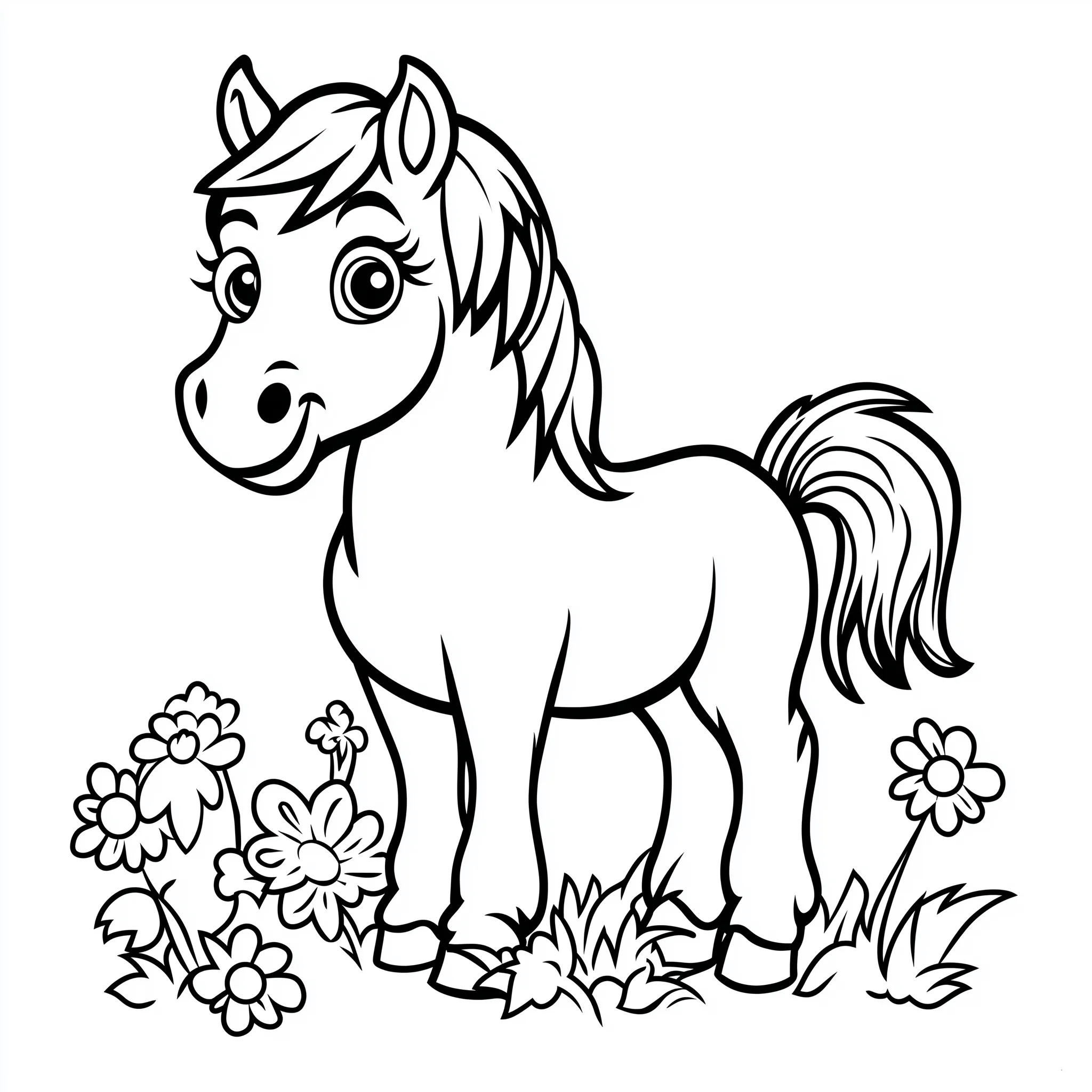 coloriage Poney pour enfant gratuit 1