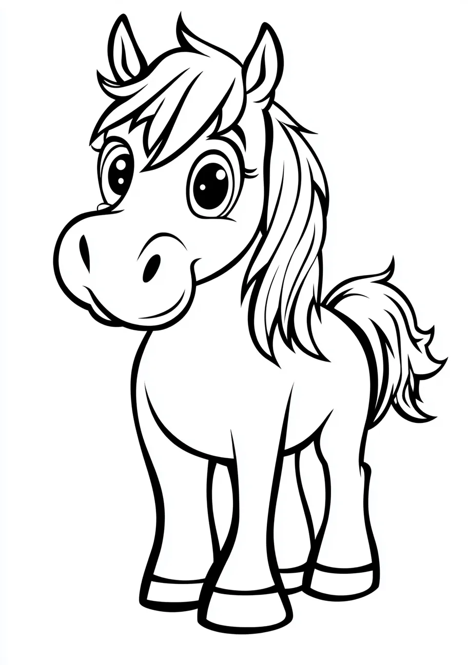 coloriage Poney pour enfant à imprimer