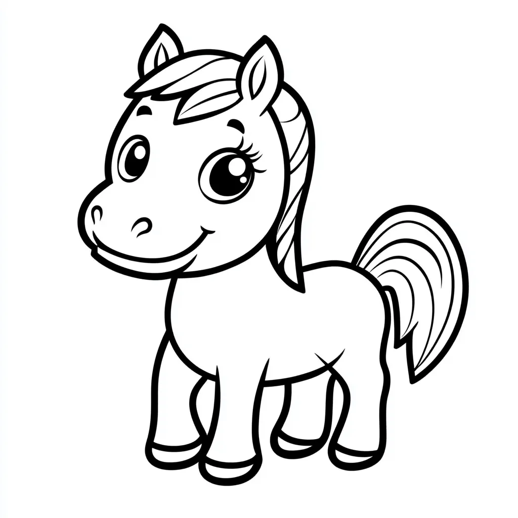 coloriage Poney et decoupage a imprimer gratuit